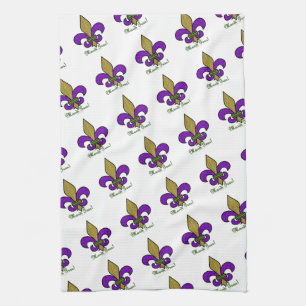 Bunte Mardi Gras Fleur De Lis Küchentücher