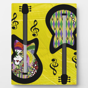 Bunte Mardi Gras Gitarren Fotoplatte