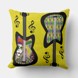 Bunte Mardi Gras Gitarren Kissen