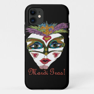 Bunte Mardi Gras Glitter Feder Maske Case-Mate iPhone Hülle