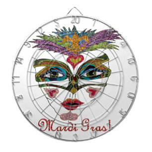 Bunte Mardi Gras Glitter Feder Maske Dartscheibe