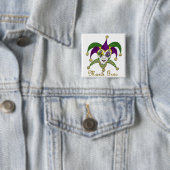 Bunte Mardi Gras Narrenmaske Button (Beispiel)