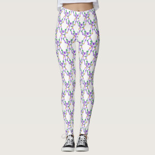 Bunte Mardi-Gras-Perlen Leggings