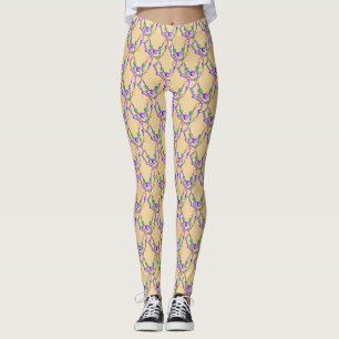 Bunte Mardi-Gras-Perlen Leggings