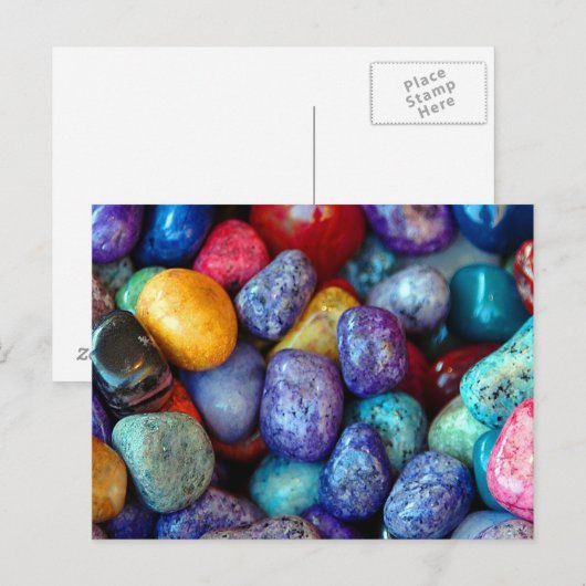Bunte Marmorkies Postkarte (Vorne/Hinten)