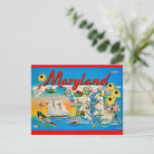 Bunte Maryland-Karte Postkarte (Stehend Vorderseite)