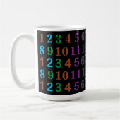Bunte Mathe-Zahlen Kaffeetasse (Links)