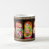 Bunte Matrjoschka-Puppen Kaffeetasse (Mittel)