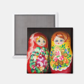 Bunte Matrjoschka-Puppen Magnet (Vorderseite/Rückseite)