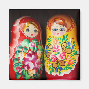 Bunte Matrjoschka-Puppen Magnet