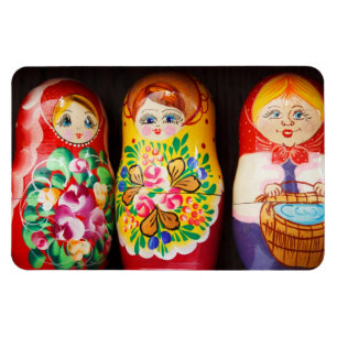 Bunte Matrjoschka-Puppen Magnet