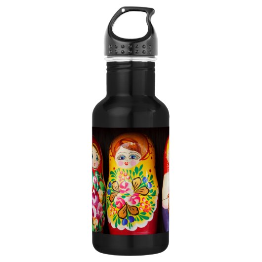 Bunte Matryoshka Puppen Edelstahlflasche (Vorderseite)