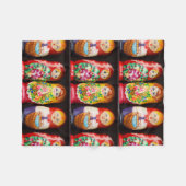 Bunte Matryoshka Puppen Fleecedecke (Vorderseite (Horizontal))