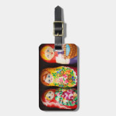 Bunte Matryoshka Puppen Gepäckanhänger (Vorderseite vertikal)