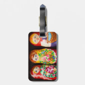 Bunte Matryoshka Puppen Gepäckanhänger (Rückseite vertikal)