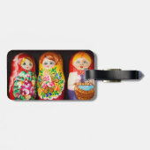 Bunte Matryoshka Puppen Gepäckanhänger (Rückseite horizontal)