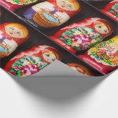 Bunte Matryoshka Puppen Geschenkpapier (Ecke)
