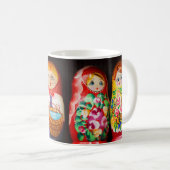 Bunte Matryoshka Puppen Kaffeetasse (VorderseiteRechts)