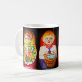 Bunte Matryoshka Puppen Kaffeetasse (Vorderseite Links)