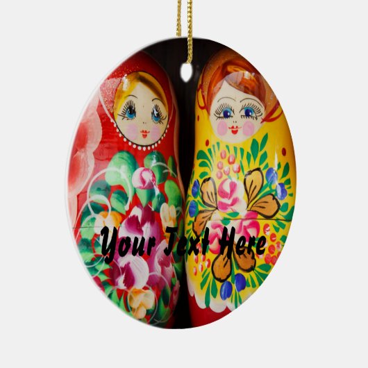 Bunte Matryoshka Puppen Keramik Ornament (Rechts)