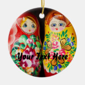 Bunte Matryoshka Puppen Keramik Ornament (Vorne)