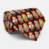 Bunte Matryoshka Puppen Krawatte (Gerollt)