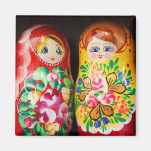 Bunte Matryoshka Puppen Magnet