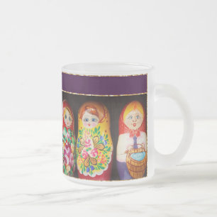 Bunte Matryoshka Puppen Mattglastasse