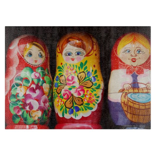 Bunte Matryoshka Puppen Schneidebrett (Vorderseite)