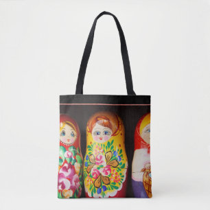 Bunte Matryoshka Puppen Tasche