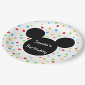 Bunte Mäuseohr-Kinderthemenorientierter Pappteller (Schrägansicht)