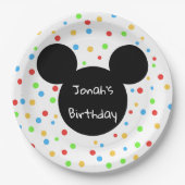 Bunte Mäuseohr-Kinderthemenorientierter Pappteller (Vorderseite)