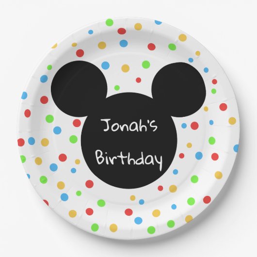 Bunte Mäuseohr-Kinderthemenorientierter Pappteller (Vorderseite)