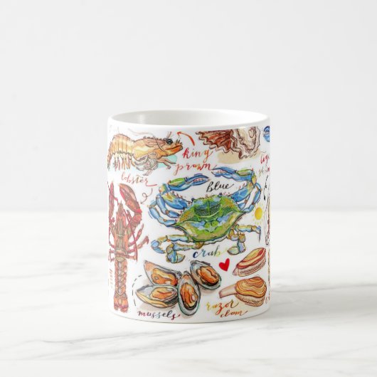 Bunte Meeresfrüchte Kaffeetasse (Mittel)