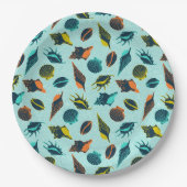 Bunte Meeresmuscheln Pappteller (Vorderseite)