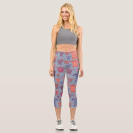 bunte Meeresschildkröten Capri Leggings