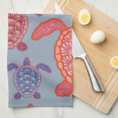 bunte Meeresschildkröten Geschirrtuch (Viertel Falte)