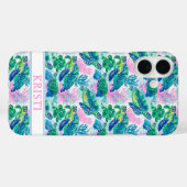 Bunte Meeresschildkröten Monogramm Case-Mate iPhone Hülle (Rückseite (Horizontal))
