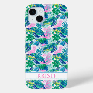 Bunte Meeresschildkröten Monogramm Case-Mate iPhone Hülle
