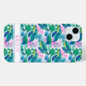 Bunte Meeresschildkröten Monogramm Case-Mate iPhone Hülle (Rückseite (Horizontal))