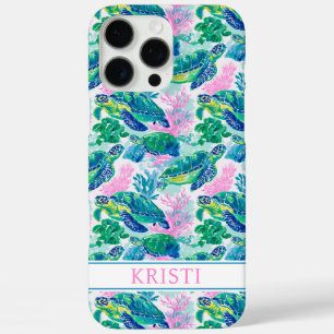 Bunte Meeresschildkröten Monogrammierte Case-Mate  iPhone 16 Pro Max Hülle