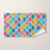 Bunte Meerjungfrau stuft Monogramm ein Badhandtuch Set (Handtuch)