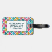 Bunte Meerjungfrau stuft Monogramm ein Gepäckanhänger (Rückseite horizontal)