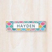 Bunte Meerjungfrau stuft Monogramm ein Türschild (Vorderseite )