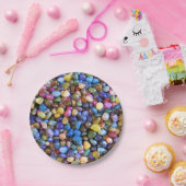 Bunte mehrfarbige Kiesel Pappteller (Party)