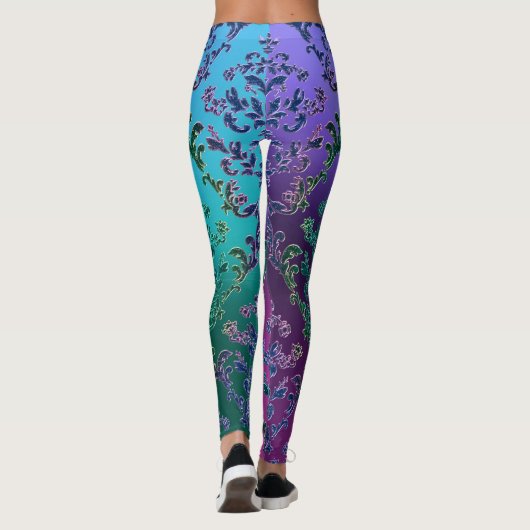 Bunte metallische Spitze-Leggings Leggings (Rückseite)