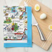 Bunte Michigan Karte Geschirrtuch (Viertel Falte)