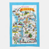 Bunte Michigan-Karte Geschirrtuch (Vertikal)