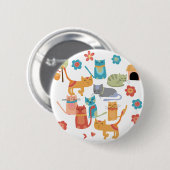 Bunte Miezekatze-Katzen-Druck-Geschenke für Button (Vorne & Hinten)