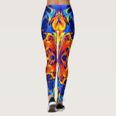 bunte Mischung aus Neonfarben, die auf schwarz wir Leggings (Rückseite)